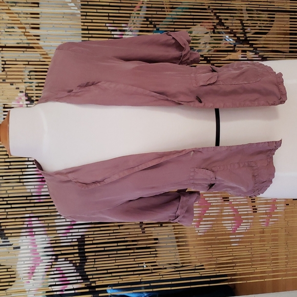 We The Free 100% Silk Short Sleeve Jacket Size 2 - Picture 8 of 12